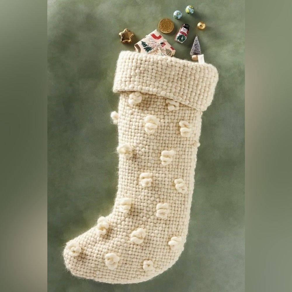 Anthropologie - Cozy Bobble Christmas Stocking (A)